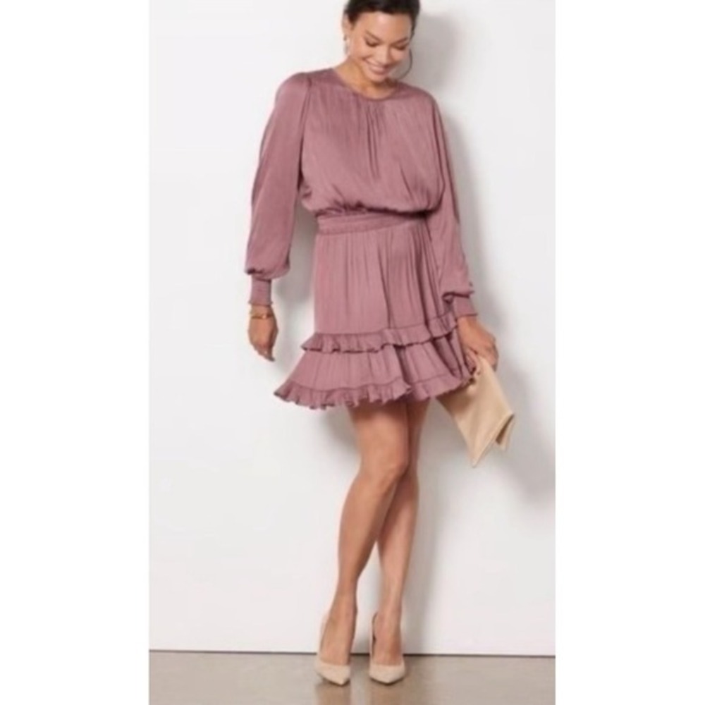 Evereve Dusty Rose Ruffle Mini Dress